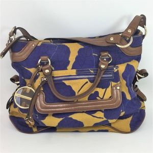 Yellow and Purple Hobo Bag with Versatile Design